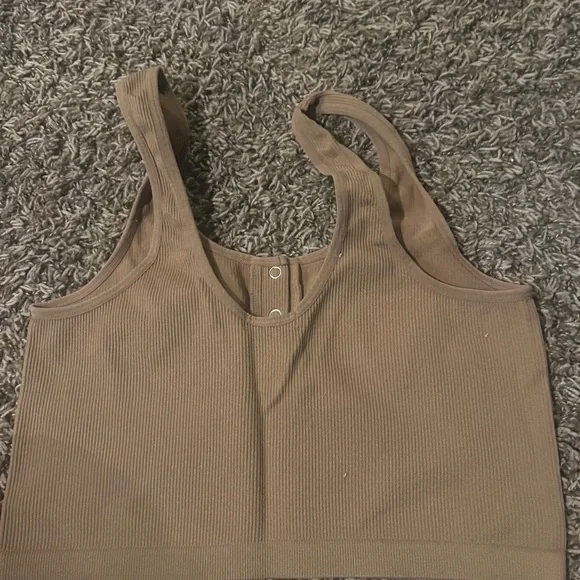 Bozzolo Tan Ribbed Tank Top - Picture 2 of 3